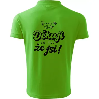 Pánská košile Psací děkuji za to, že jsi - Polokošile pánská Pique Polo 203 - 3XL ( Apple Green )