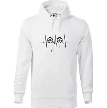 Pánská mikina Ekg fotbal velký - Mikina pánská Cape s kapucí - 5XL ( Bílá )