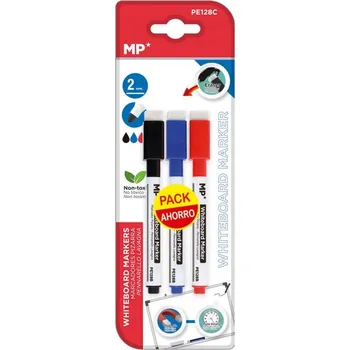 MADRID PAPEL IMPORT S.L Sada 3ks na bílou tabuli s magnetickým víčkem základní barvy 3ks