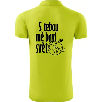 Pánská košile S tebou mě baví svět - Polokošile Victory sportovní (dresovina) - 2XL ( Limetková )