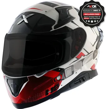 Helma na motorku Axor Apex integrální přilba- Hex 2 černá červená lesk - M AXR024