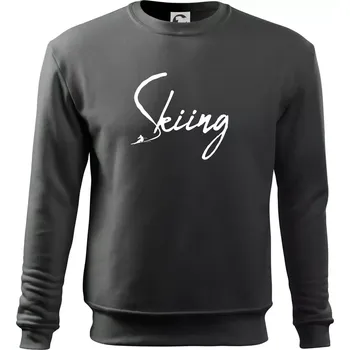 Pánská mikina Skiing nápis lyžař - Mikina Essential pánská - M ( Tmavá břidlice (šedá se zeleným nádechem) )