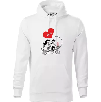 Pánská mikina Kolo manželé - Mikina pánská Cape s kapucí - 2XL ( Bílá )
