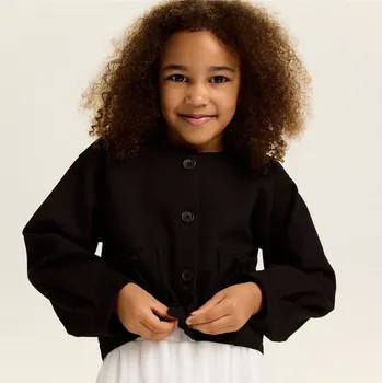 Dívčí bunda Reserved - Krátká viskózová bunda - černý - 859FH-99X - 859FH-99X-116