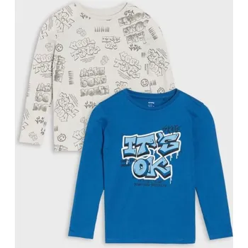 Chlapecké tričko Sinsay - Tričko s dlouhými rukávy 2 pack - indigo - 778EY-57X - 778EY-57X-116