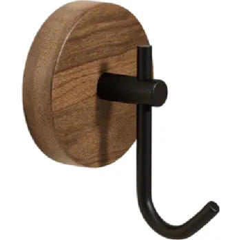 Věšák Samolepicí háček na zeď 6 cm Závěsný háček z ořechového dřeva a kovu Bez vrtání Dřevěný věšák na ručníky Klíče Kuchyň Koupelna