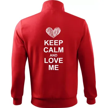 Pánská mikina Keep calm and love me - Mikina bez kapuce Adventure - S ( Červená )