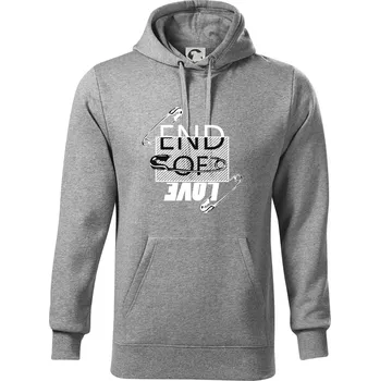 Pánské oblečení End of love - Mikina pánská Cape s kapucí - 2XL ( Tmavě šedý melír )