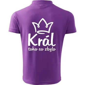 Pánská košile Král toho co zbylo - Polokošile pánská Pique Polo 203 - 5XL ( Fialová )
