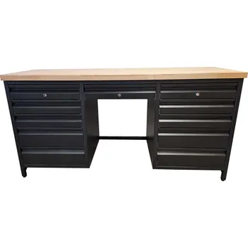 Dílenský stůl Pracovní dílenský stůl / 11 zásuvek / 173x63x87-92 cm se zámkem Dřevotřísková pracovní deska antracit 38 mm Antracit