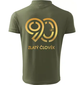 Pánská košile 90 let zlatý člověk - Polokošile pánská Pique Polo 203 - S ( Khaki )