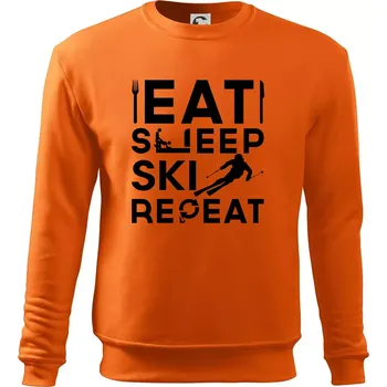 Pánská mikina Eat sleep ski repeat - Mikina Essential pánská - XL ( Oranžová )
