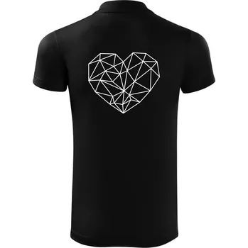 Pánská košile Srdce geometrie - Polokošile Victory sportovní (dresovina) - M ( Černá )