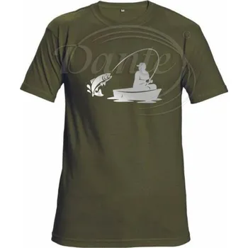 Pánské tričko Dante Tričko tm. zelené rybaření šedé 20,S