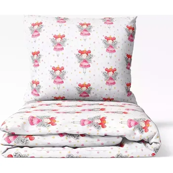 Povlečení Dětské bavlněné povlečení Víly na bílé 140x200+70x90