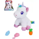 MAC TOYS PLYŠ Interaktivní kouzelný jednorožec 25cm na baterie Světlo Zvuk
