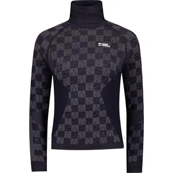 Pánské tričko triko MONS ROYALE ASCENDER MERINO SEAMLESS MOCK NECK LS WMNS forged iron / black Velikost: S