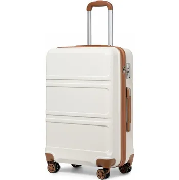 Bílý odolný plastový cestovní kufr "Travelmania" - vel. M