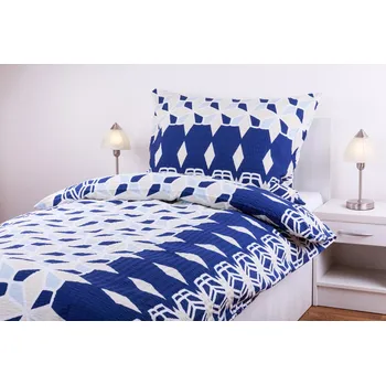 Povlečení JAN peří Krepové povlečení - mozaika modrá - poslední kus!! - Krepové povlečení - 70x90/140x200 cm - mozaika modrá - poslední kus!!