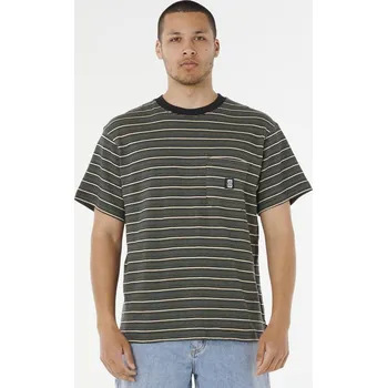 Pánské tričko Tričko Rip Curl SEARCH STRIPE TEE Black velikost XL