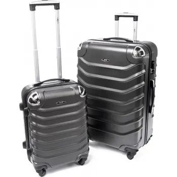 Černá sada 2 skořepinových kufrů "Premium" (M+L velikost)