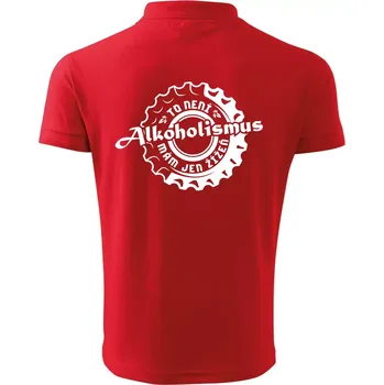 Pánská košile Alkoholismus pivo - Polokošile pánská Pique Polo 203 - 3XL ( Červená )