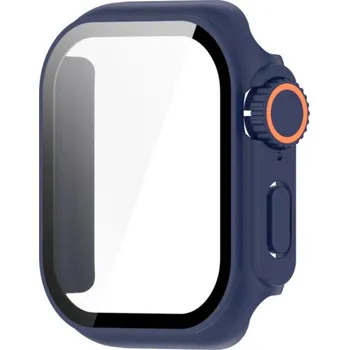 Pouzdro na mobilní telefon Pouzdro ve stylu Watch Ultra s tvrzeným sklem pro Apple Watch 42mm (Series 10 / 11) - tmavě modré