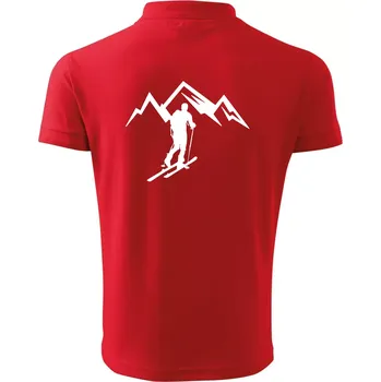 Pánská košile Skialp výlet na hory - Polokošile pánská Pique Polo 203 - M ( Červená )