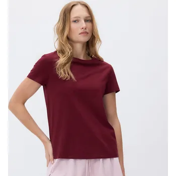 Dámské tričko Reserved - Tričko s drobnou výšivkou - hnědá - 530GA-83X - 530GA-83X-XXL