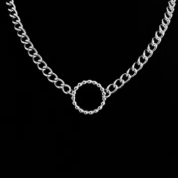 Náhrdelník Moderní ocelový náhrdelník se zdobeným kruhem č. 1599