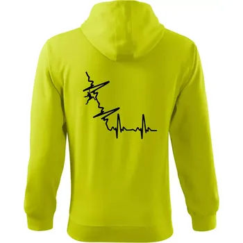 Pánská mikina EKG bouldering - Mikina s kapucí na zip trendy zipper - 2XL ( Limetková )