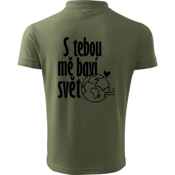 Pánská košile S tebou mě baví svět - Polokošile pánská Pique Polo 203 - 3XL ( Khaki )