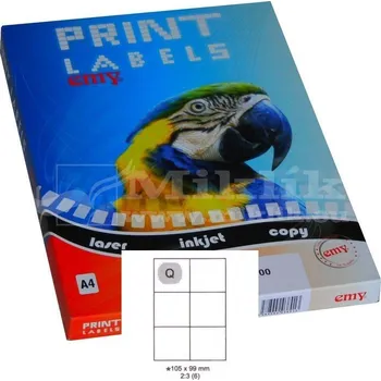 Speciální papír Ostatní Etikety print 105x99mm Mif bílá