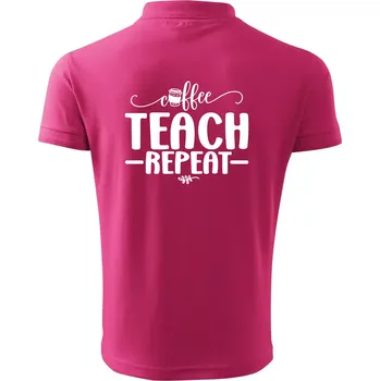 Pánská košile Coffee teach repeat - Polokošile pánská Pique Polo 203 - 3XL ( Purpurová )
