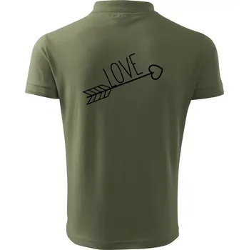 Pánská košile Love šíp - Polokošile pánská Pique Polo 203 - XL ( Khaki )