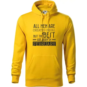 Pánská mikina All men are created equal february - Mikina pánská Cape s kapucí - 5XL ( Žlutá )