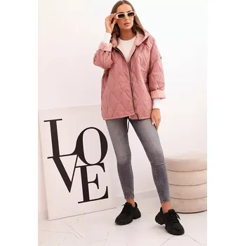 Kesi Włoski Dámská prošívaná bunda s kapucí tmavě růžová Kesi Włoski černá | růžová 3371833