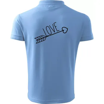 Pánská košile Love šíp - Polokošile pánská Pique Polo 203 - 5XL ( Pyžamově světlá modrá )