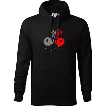 Pánská mikina Slon veselý - Mikina pánská Cape s kapucí - 4XL ( Černá )