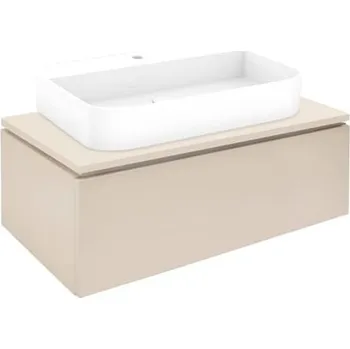 Koupelnový nábytek Koupelnová skříňka s umyvadlem a krycí deskou SAT Feel 100x30x46 cm béžová mat SATFEEL100BEDU
