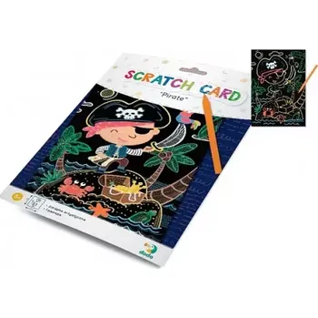 Antistresové omalovánky Škrabací obrázek barevný Piráti 21x29cm na kartě