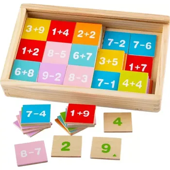 Dřevěná hračka Bigjigs Toys Sčítání a odčítání v krabičce
