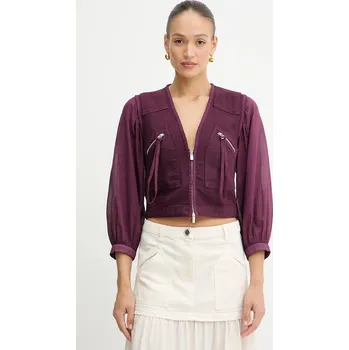 Dámská košile Bavlněná košile Pinko 105253.A2MI burgundské 93X, vel. 36