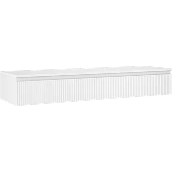 Koupelnový nábytek Mexen Rivel skříňka pod umyvadlo 160 cm s deskou, 1 šuplík, drážkovaná, bílá matná - 91A20-16023-1-BFC01 Koupelnové skříňky