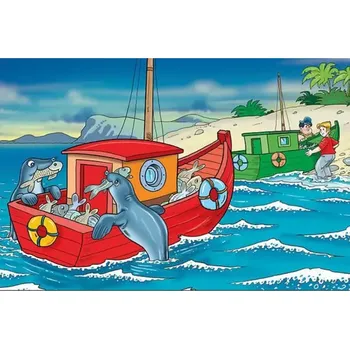 Puzzle ART PUZZLE Dřevěné puzzle Šťastní tuleni 25 dílků