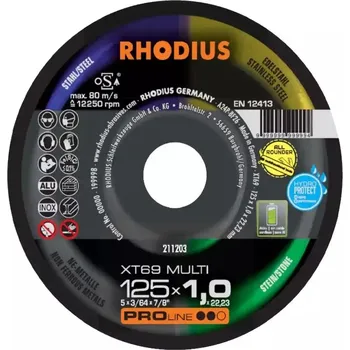 Řezný kotouč RHODIUS X2 KOTOUČ 125x1,0x22,23 OCEL, HLINÍK, PVC, BETON