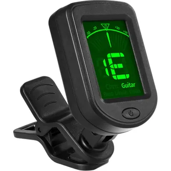 Kytara Elektronická ladička s klipem pro kytaru, baskytaru, ukulele a housle Přesné ladění Nástrojový tuner s displejem a otočnou hlavou