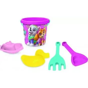 Hračka na písek Sada na písek 5ks plast Paw Patrol/Tlapková patrola růžová v síťce 12x22x12cm 12m+ Wader