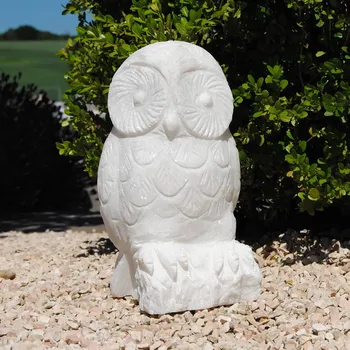 Zahradní dekorace Kameny.cz Bílá sova z mamroru - přírodní kámen
