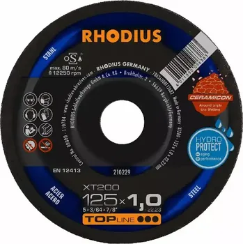 Řezný kotouč Rhodius 210229 | Řezný kotouč 125 x 1,0 x 22,23 mm, XT200, rovný